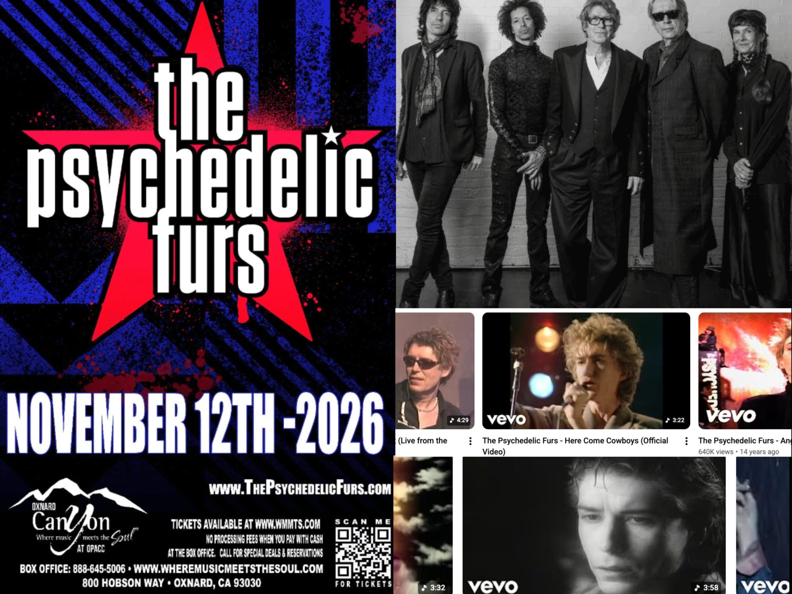 Legendary Rock Band The Psychedelic Furs To Perform At Oxnard Performing Arts Center On November 12, 2026